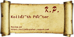 Kolláth Péter névjegykártya
