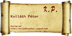 Kolláth Péter névjegykártya